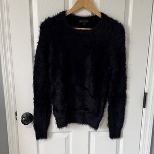 Banana Republic Black Fuzzy Crew Sweater